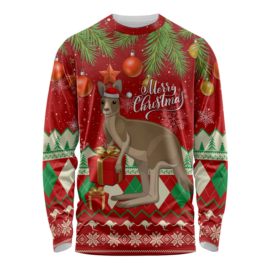 australia-christmas-long-sleeve-shirt-aussie-kangaroo-santa-merry-xmas