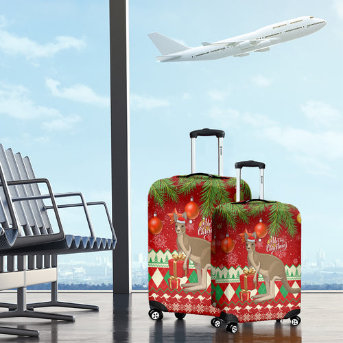 australia-christmas-luggage-cover-aussie-kangaroo-santa-merry-xmas