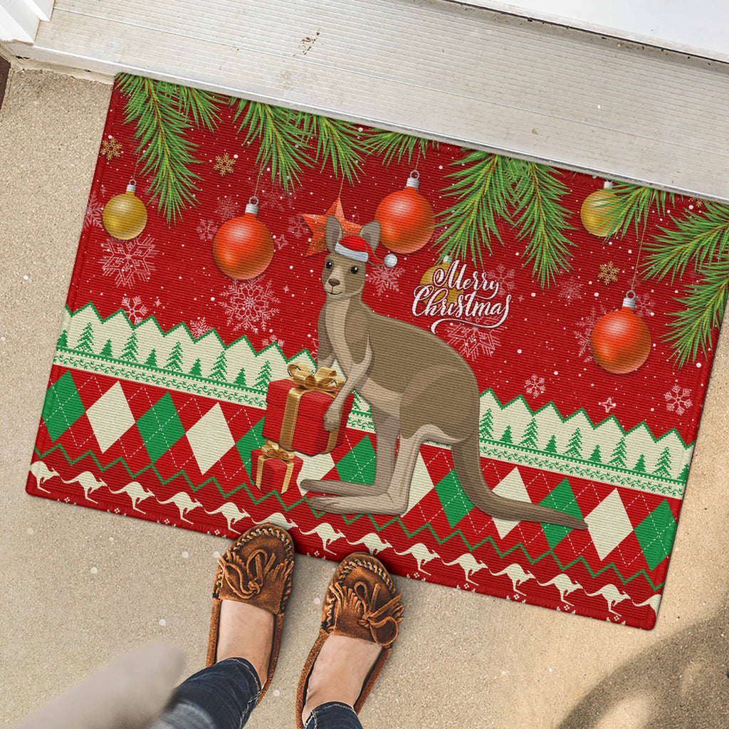 australia-christmas-rubber-doormat-aussie-kangaroo-santa-merry-xmas