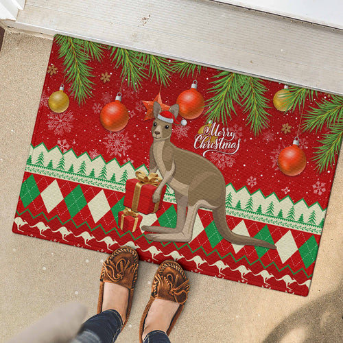australia-christmas-rubber-doormat-aussie-kangaroo-santa-merry-xmas