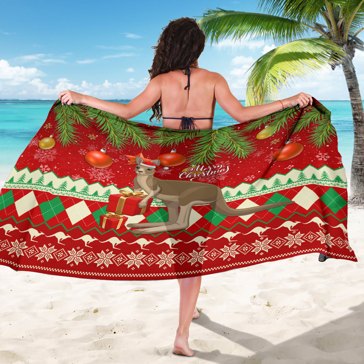 australia-christmas-sarong-aussie-kangaroo-santa-merry-xmas