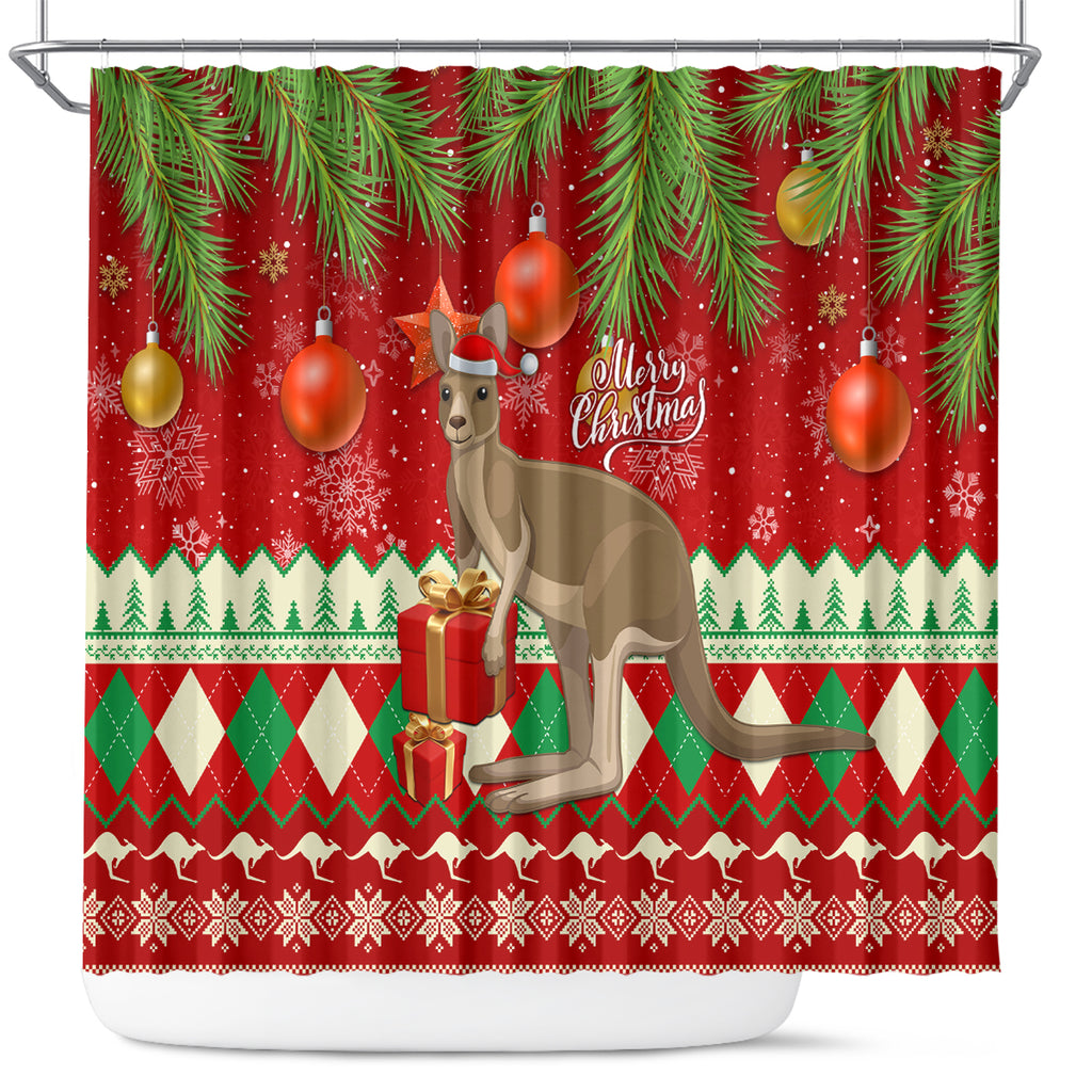 australia-christmas-shower-curtain-aussie-kangaroo-santa-merry-xmas