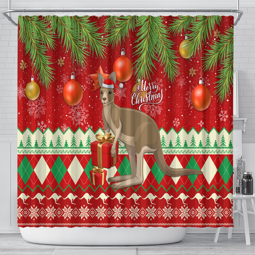 australia-christmas-shower-curtain-aussie-kangaroo-santa-merry-xmas