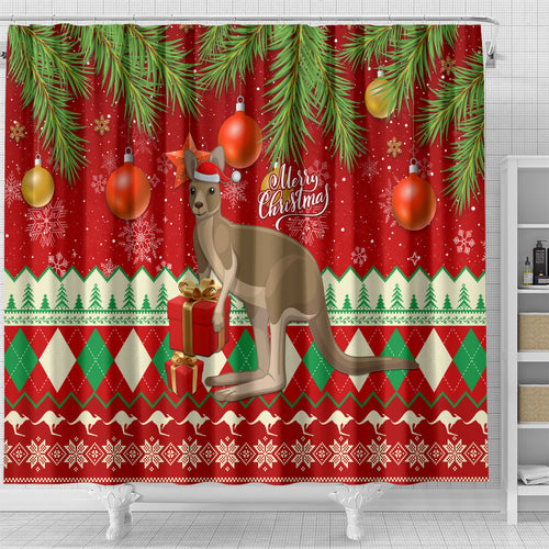 australia-christmas-shower-curtain-aussie-kangaroo-santa-merry-xmas