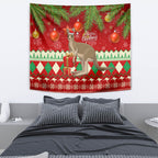 australia-christmas-tapestry-aussie-kangaroo-santa-merry-xmas