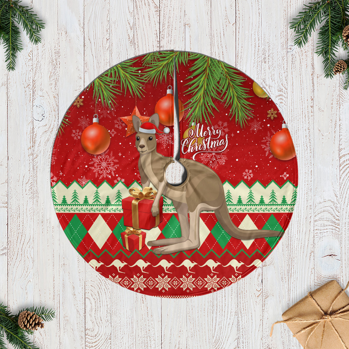australia-christmas-tree-skirt-aussie-kangaroo-santa-merry-xmas