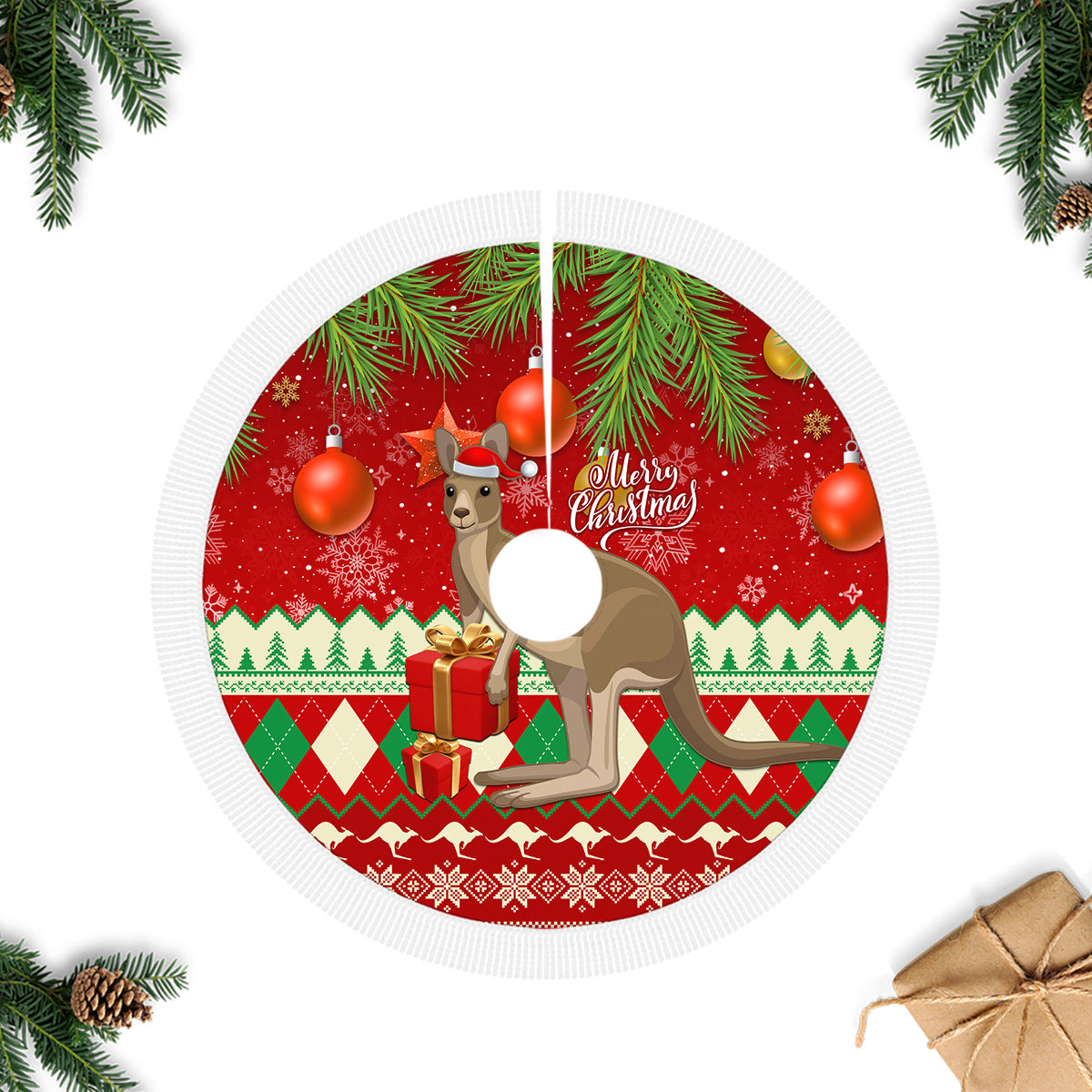 australia-christmas-tree-skirt-aussie-kangaroo-santa-merry-xmas