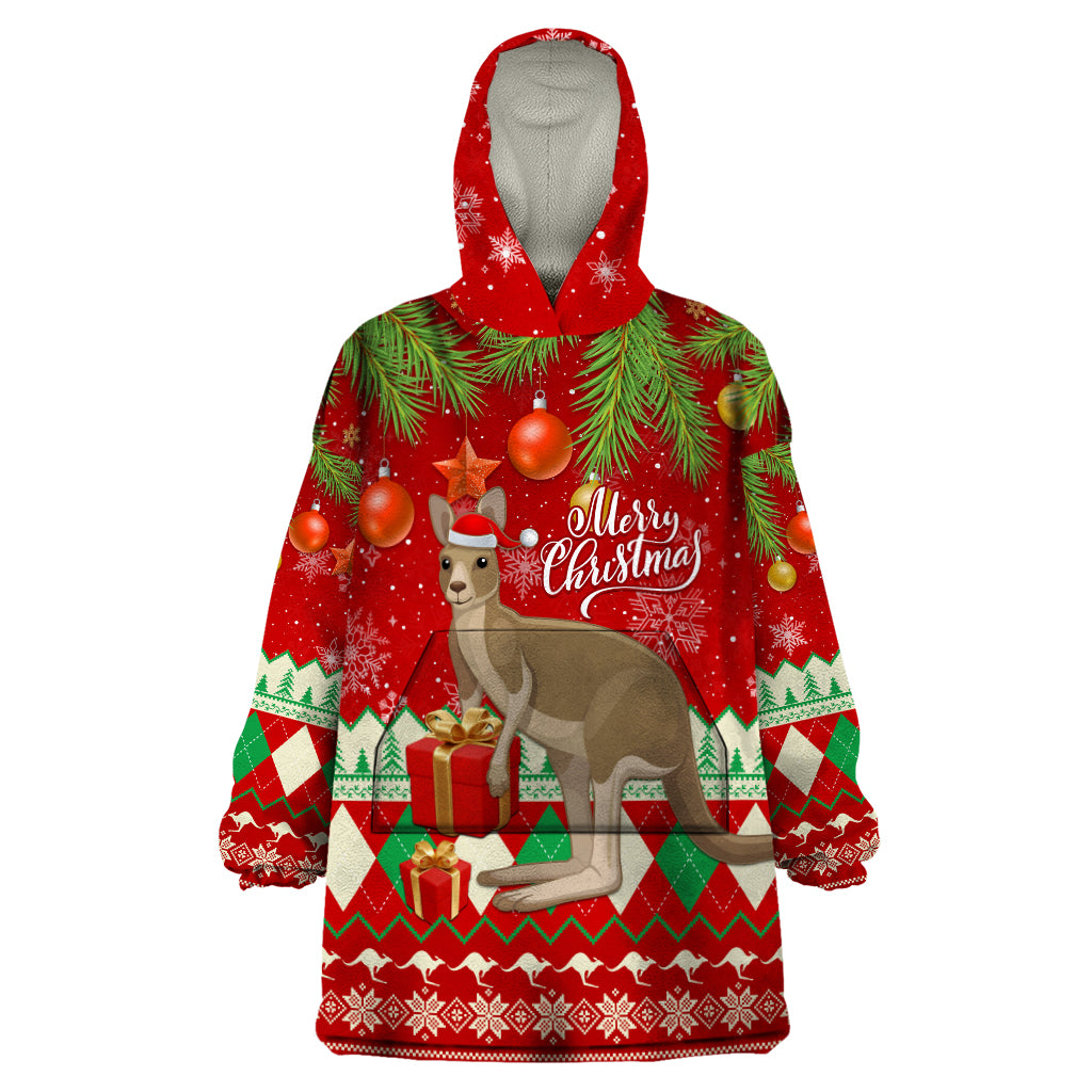 australia-christmas-wearable-blanket-hoodie-aussie-kangaroo-santa-merry-xmas