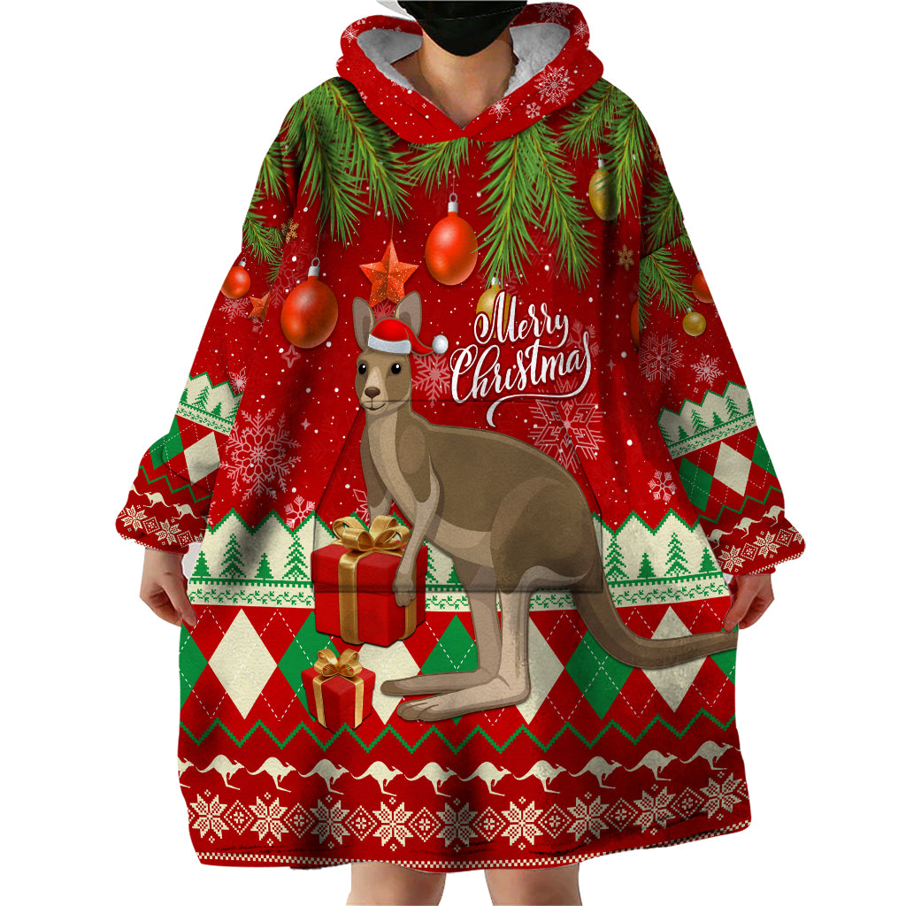 australia-christmas-wearable-blanket-hoodie-aussie-kangaroo-santa-merry-xmas