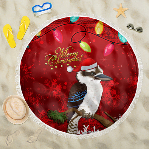 australia-christmas-beach-blanket-aussie-kookaburra-santa-merry-xmas