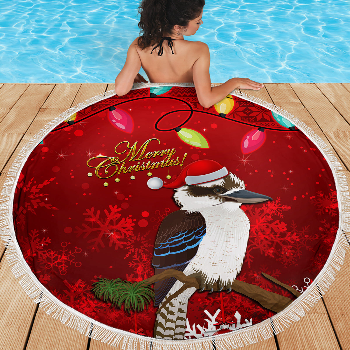 australia-christmas-beach-blanket-aussie-kookaburra-santa-merry-xmas