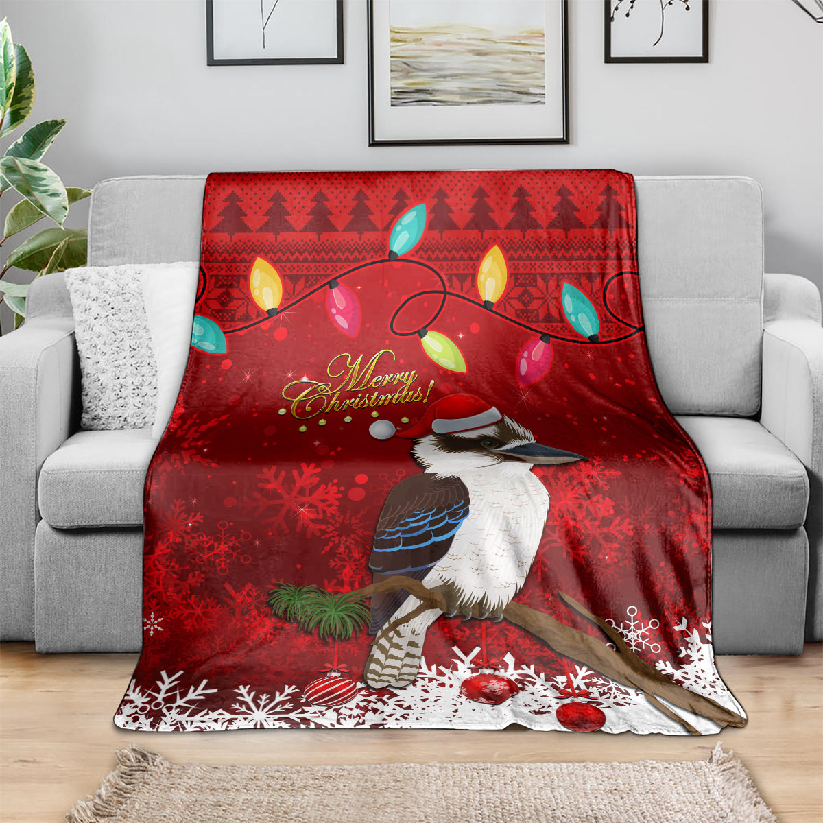 australia-christmas-blanket-aussie-kookaburra-santa-merry-xmas