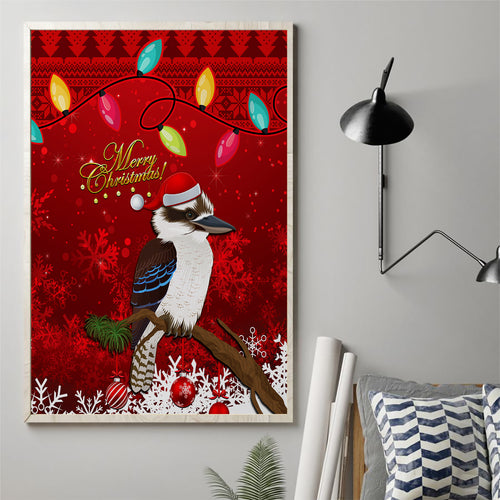 australia-christmas-canvas-wall-art-aussie-kookaburra-santa-merry-xmas