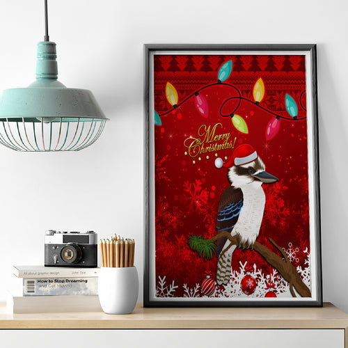 australia-christmas-canvas-wall-art-aussie-kookaburra-santa-merry-xmas