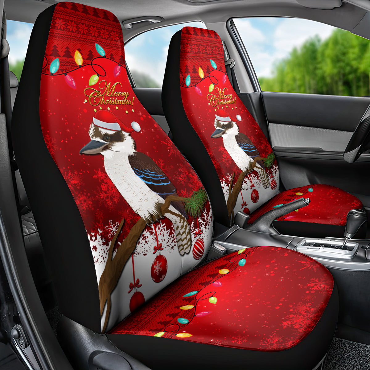 australia-christmas-car-seat-cover-aussie-kookaburra-santa-merry-xmas
