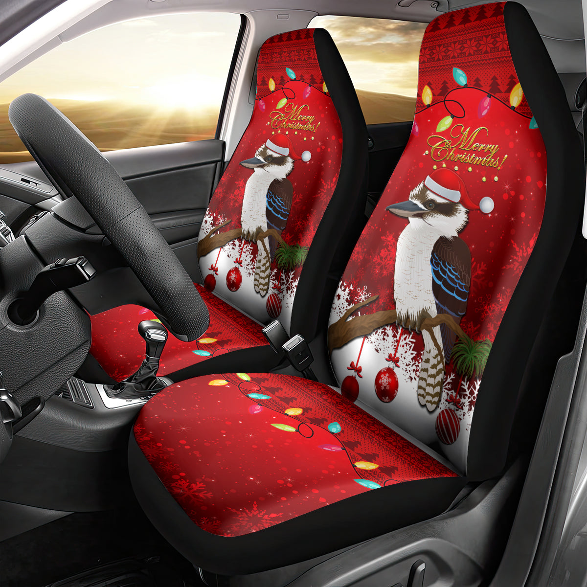 australia-christmas-car-seat-cover-aussie-kookaburra-santa-merry-xmas