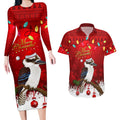 australia-christmas-couples-matching-long-sleeve-bodycon-dress-and-hawaiian-shirt-aussie-kookaburra-santa-merry-xmas