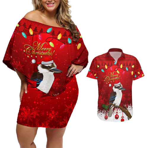 australia-christmas-couples-matching-off-shoulder-short-dress-and-hawaiian-shirt-aussie-kookaburra-santa-merry-xmas