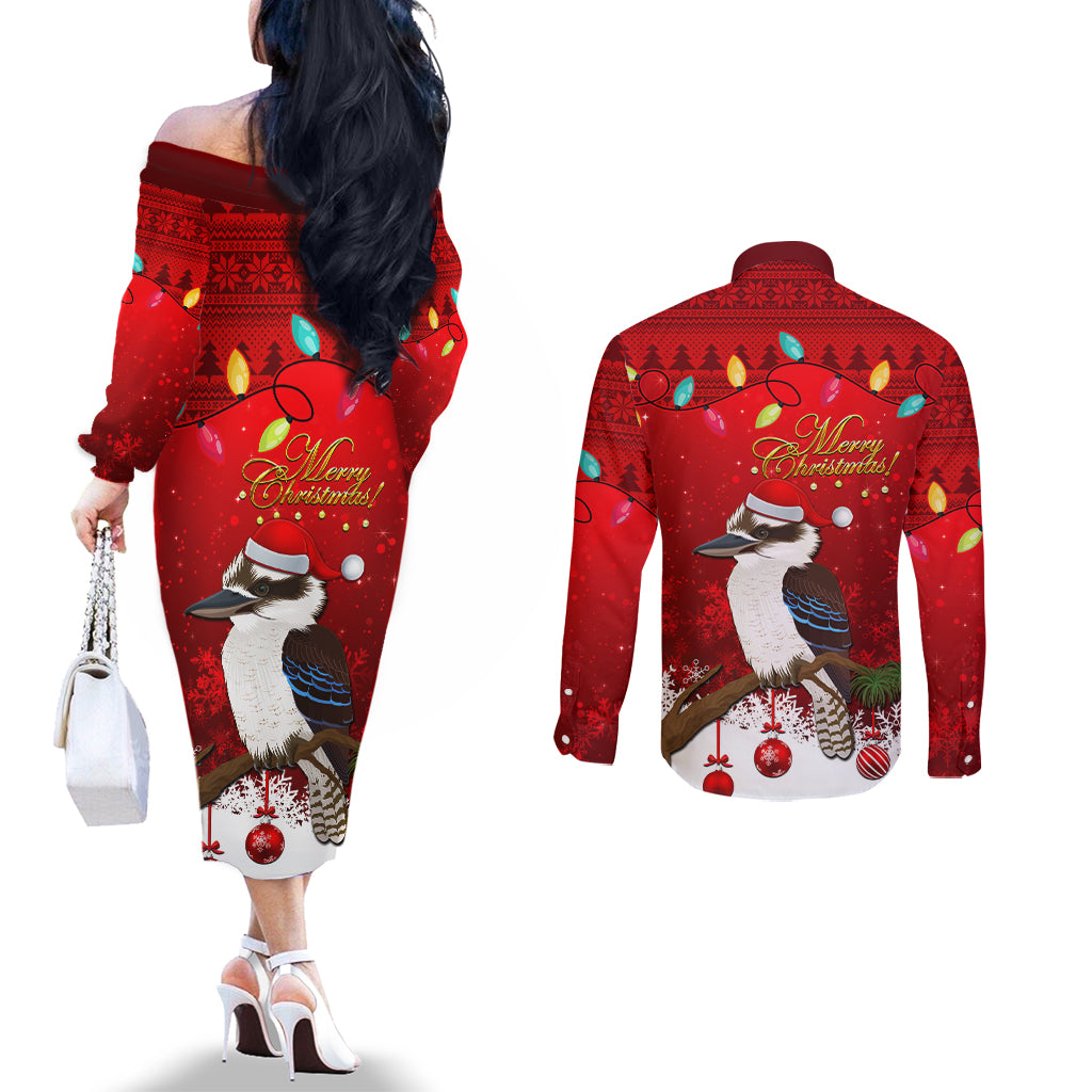 australia-christmas-couples-matching-off-the-shoulder-long-sleeve-dress-and-long-sleeve-button-shirt-aussie-kookaburra-santa-merry-xmas