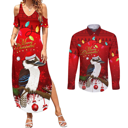 australia-christmas-couples-matching-summer-maxi-dress-and-long-sleeve-button-shirt-aussie-kookaburra-santa-merry-xmas