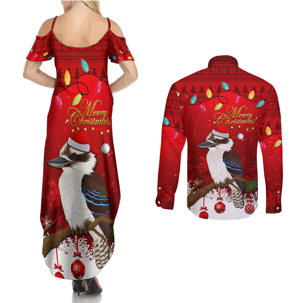 australia-christmas-couples-matching-summer-maxi-dress-and-long-sleeve-button-shirt-aussie-kookaburra-santa-merry-xmas