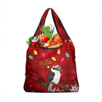 Australia Christmas Grocery Bag Aussie Kookaburra Santa Merry Xmas