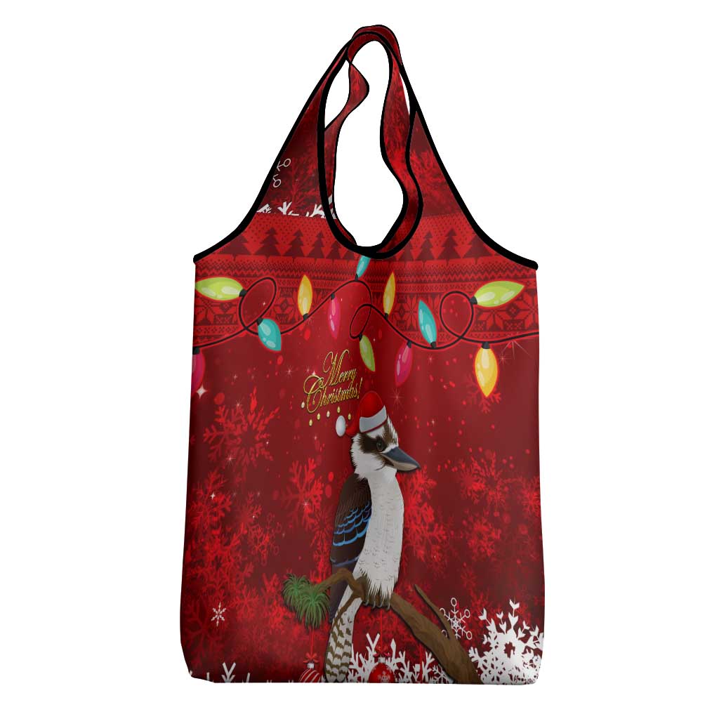 Australia Christmas Grocery Bag Aussie Kookaburra Santa Merry Xmas