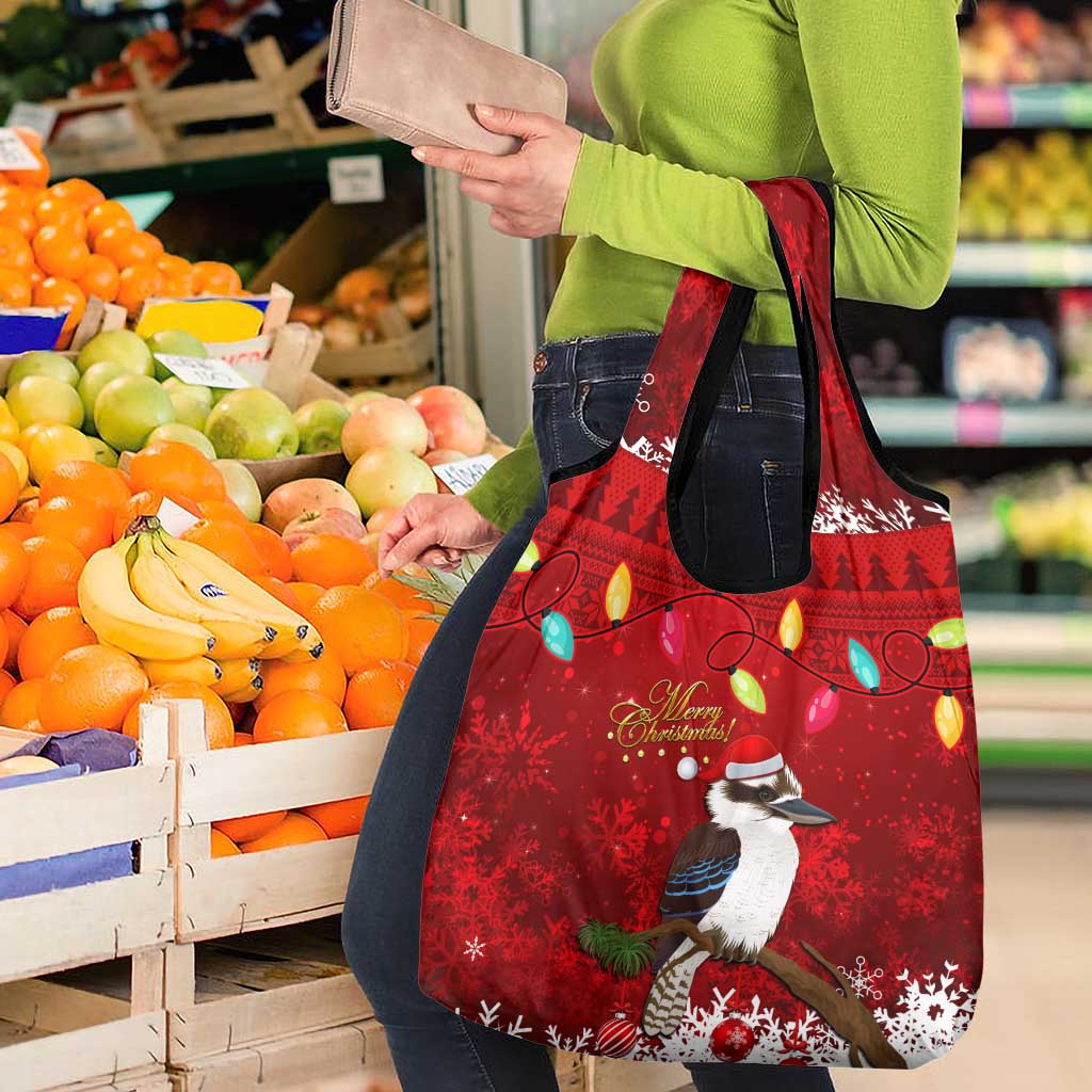 Australia Christmas Grocery Bag Aussie Kookaburra Santa Merry Xmas