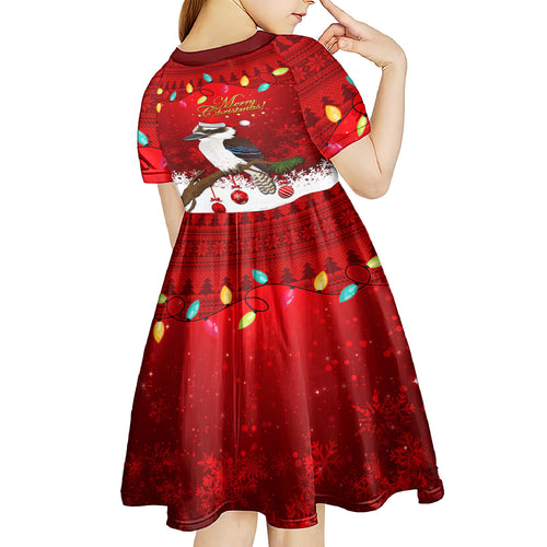 australia-christmas-kid-short-sleeve-dress-aussie-kookaburra-santa-merry-xmas