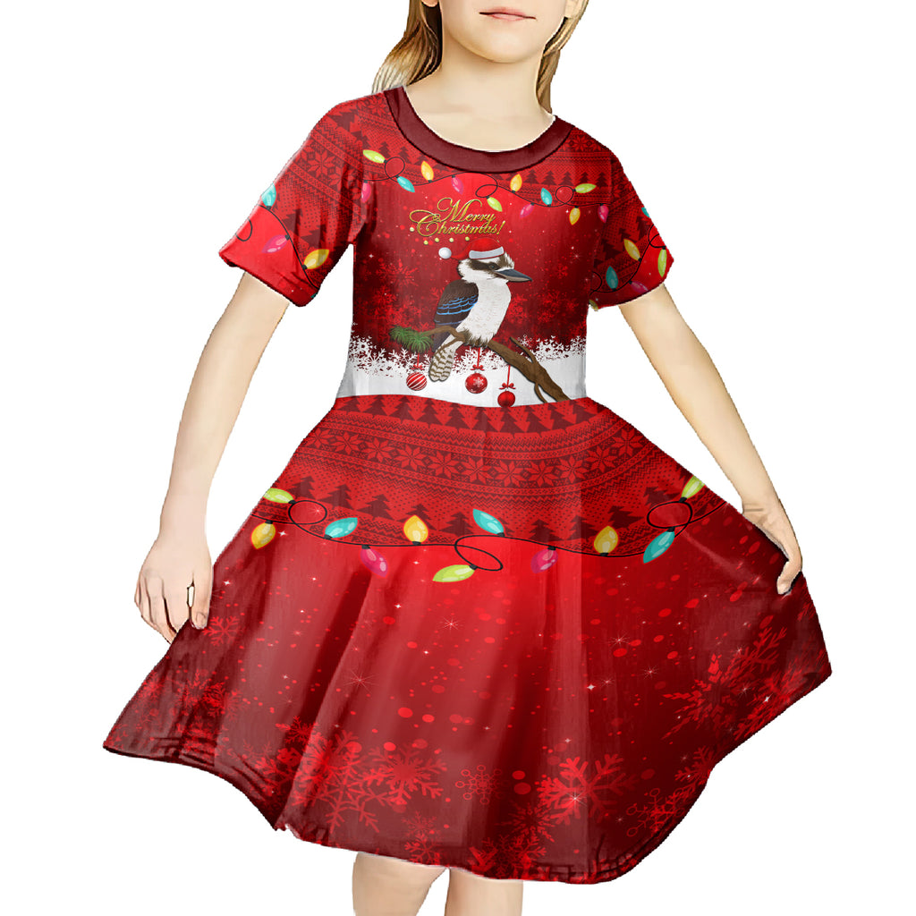 australia-christmas-kid-short-sleeve-dress-aussie-kookaburra-santa-merry-xmas