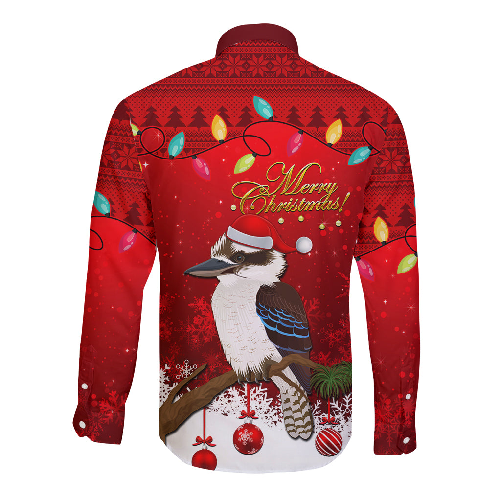 australia-christmas-long-sleeve-button-shirt-aussie-kookaburra-santa-merry-xmas
