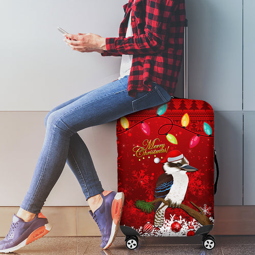 australia-christmas-luggage-cover-aussie-kookaburra-santa-merry-xmas