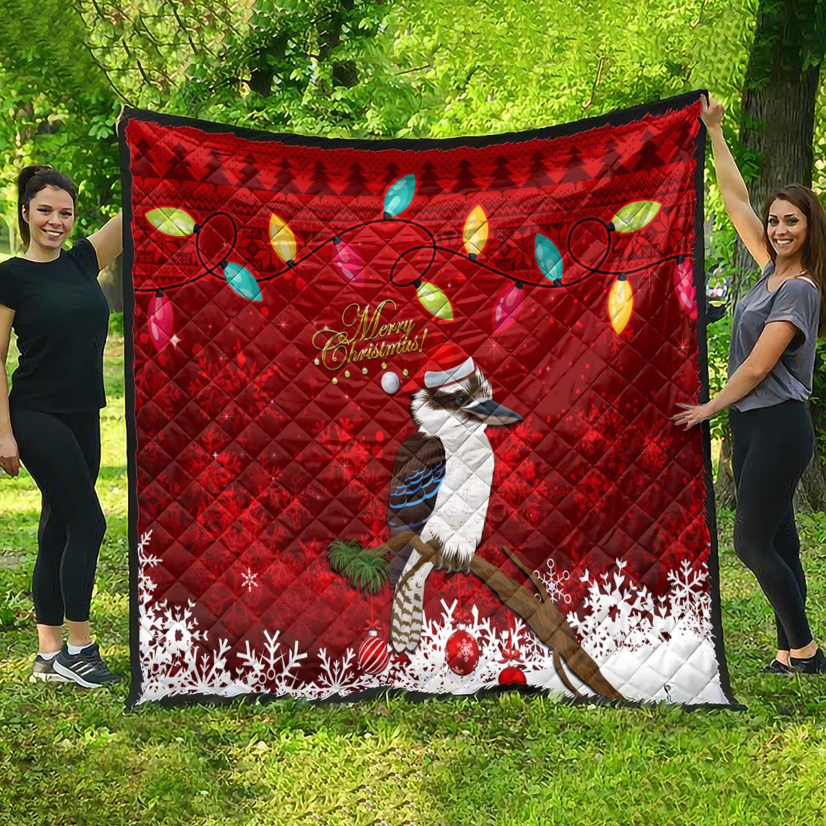 australia-christmas-quilt-aussie-kookaburra-santa-merry-xmas