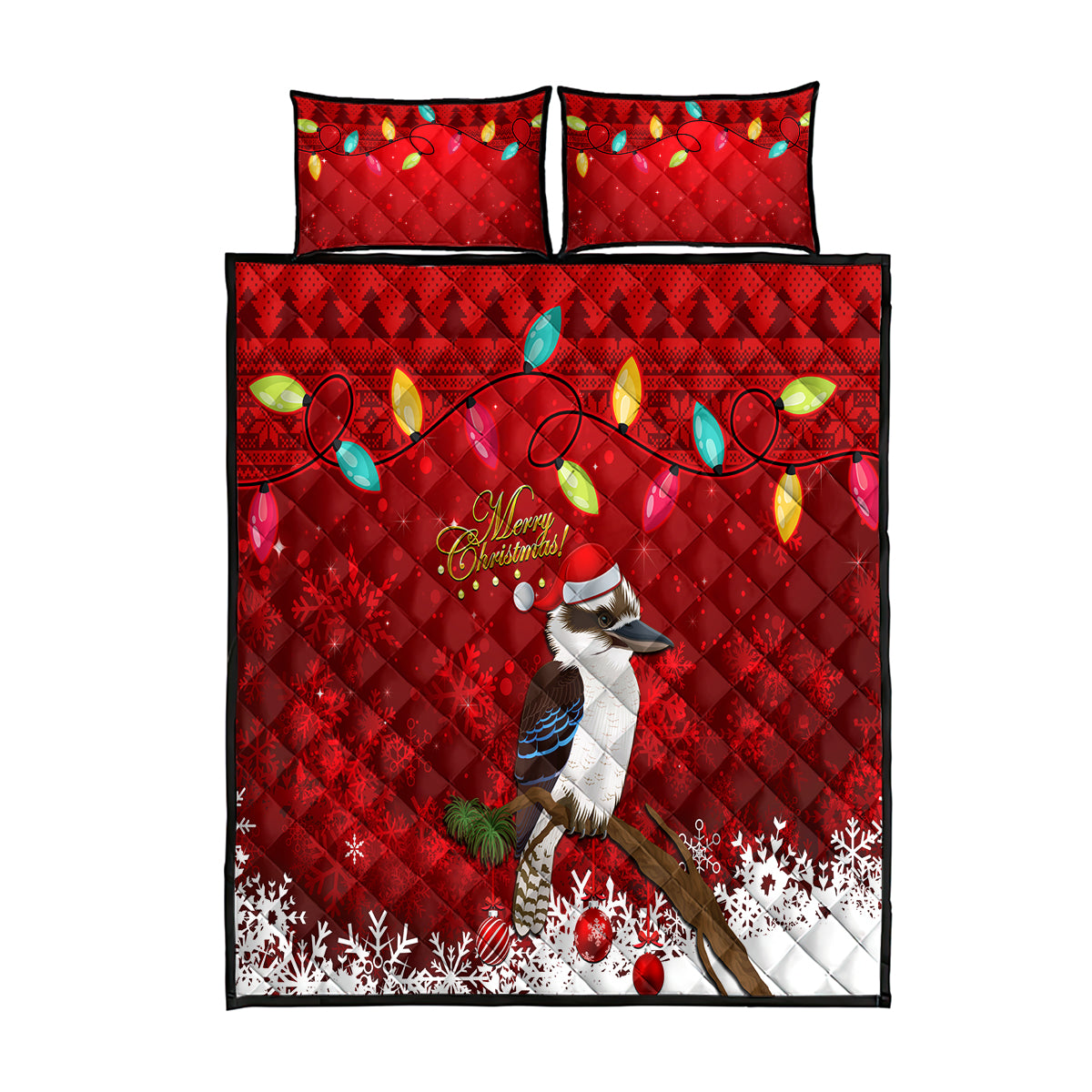 australia-christmas-quilt-bed-set-aussie-kookaburra-santa-merry-xmas