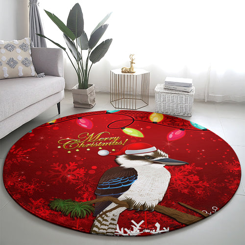 australia-christmas-round-carpet-aussie-kookaburra-santa-merry-xmas