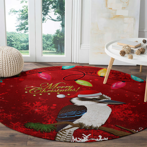 australia-christmas-round-carpet-aussie-kookaburra-santa-merry-xmas