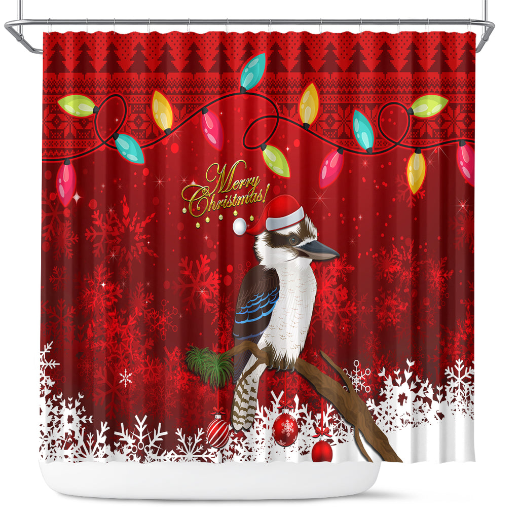 australia-christmas-shower-curtain-aussie-kookaburra-santa-merry-xmas