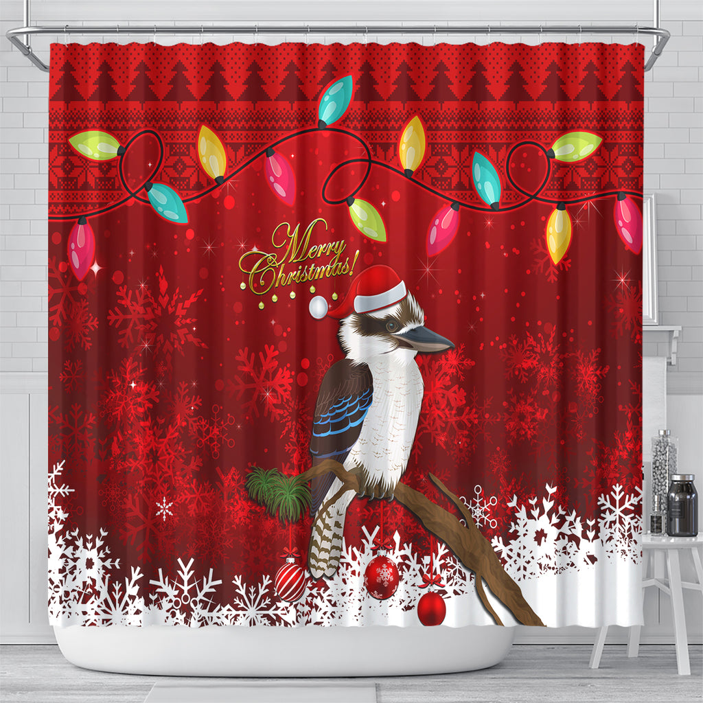 australia-christmas-shower-curtain-aussie-kookaburra-santa-merry-xmas