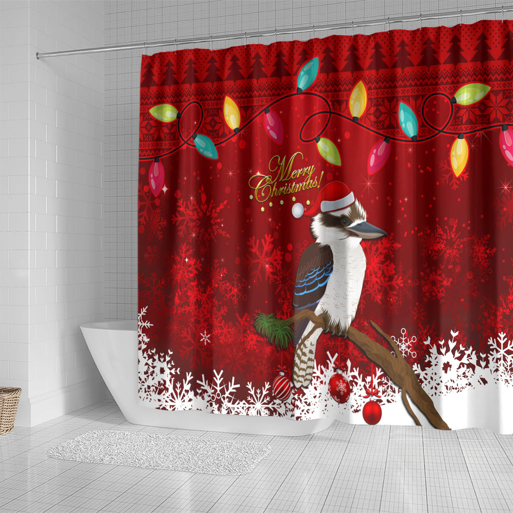 australia-christmas-shower-curtain-aussie-kookaburra-santa-merry-xmas