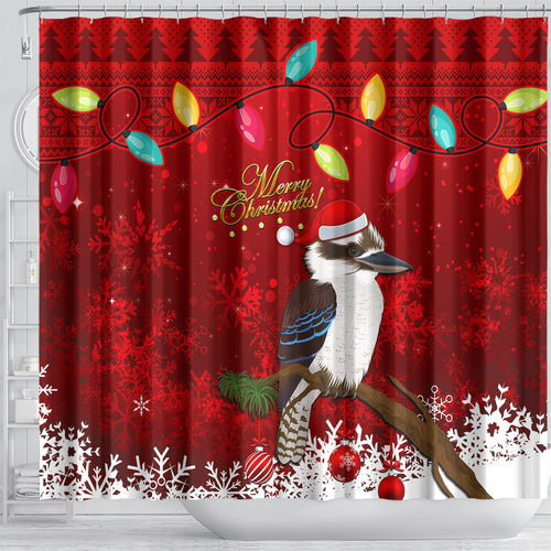 australia-christmas-shower-curtain-aussie-kookaburra-santa-merry-xmas