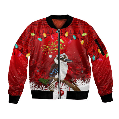 australia-christmas-sleeve-zip-bomber-jacket-aussie-kookaburra-santa-merry-xmas