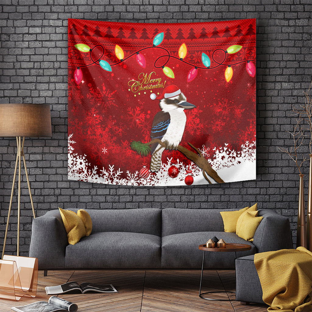 australia-christmas-tapestry-aussie-kookaburra-santa-merry-xmas