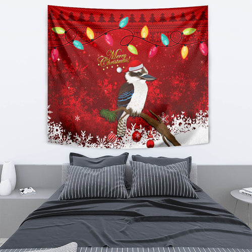 australia-christmas-tapestry-aussie-kookaburra-santa-merry-xmas