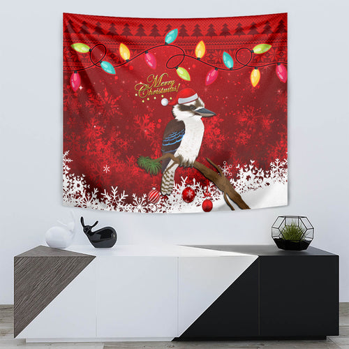 australia-christmas-tapestry-aussie-kookaburra-santa-merry-xmas