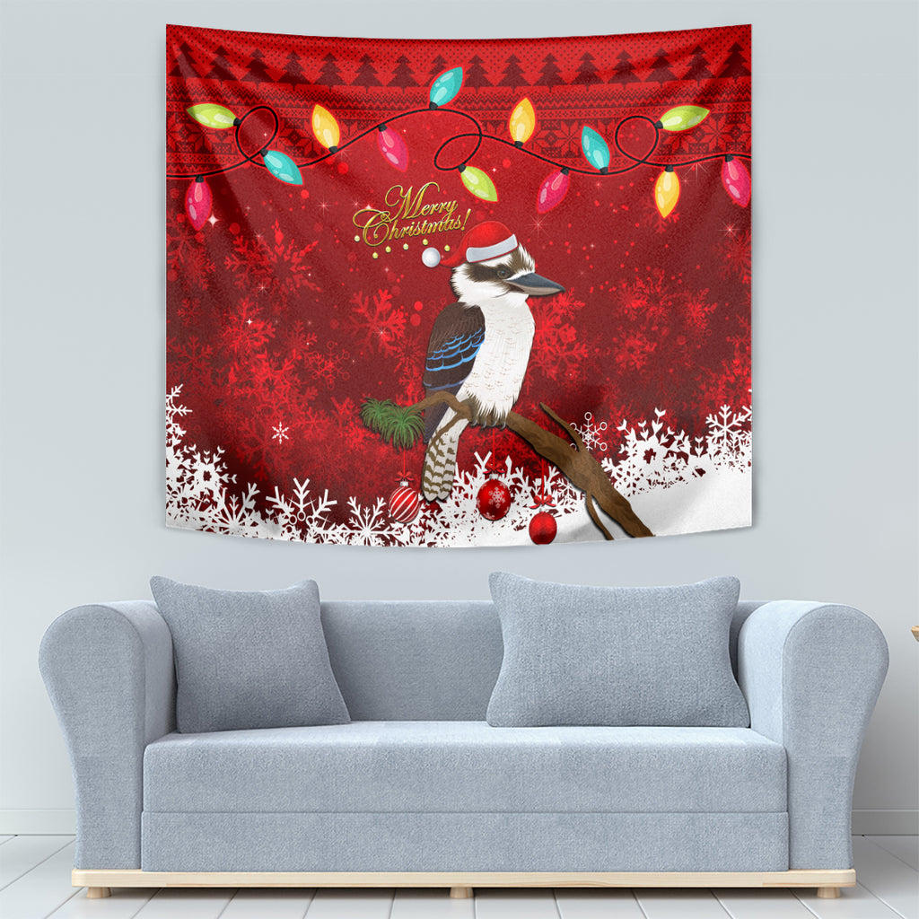 australia-christmas-tapestry-aussie-kookaburra-santa-merry-xmas