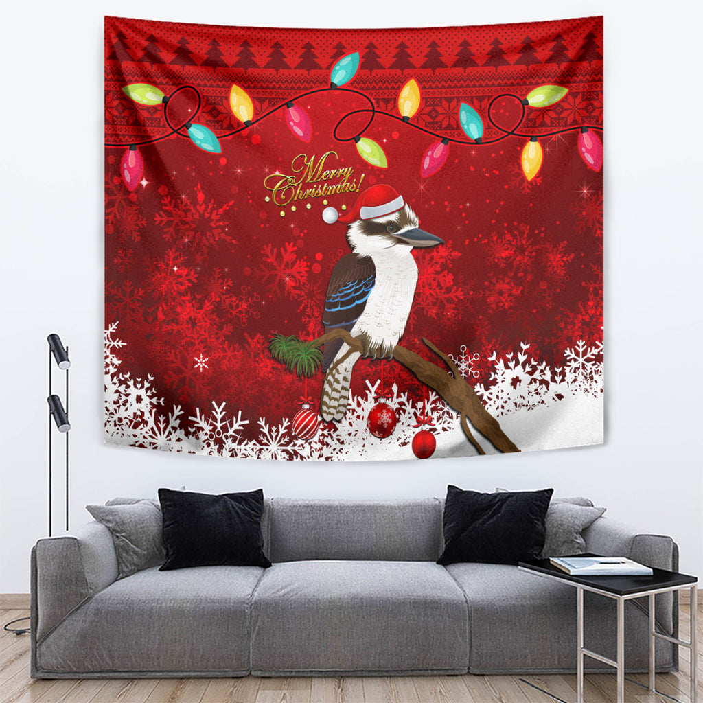 australia-christmas-tapestry-aussie-kookaburra-santa-merry-xmas