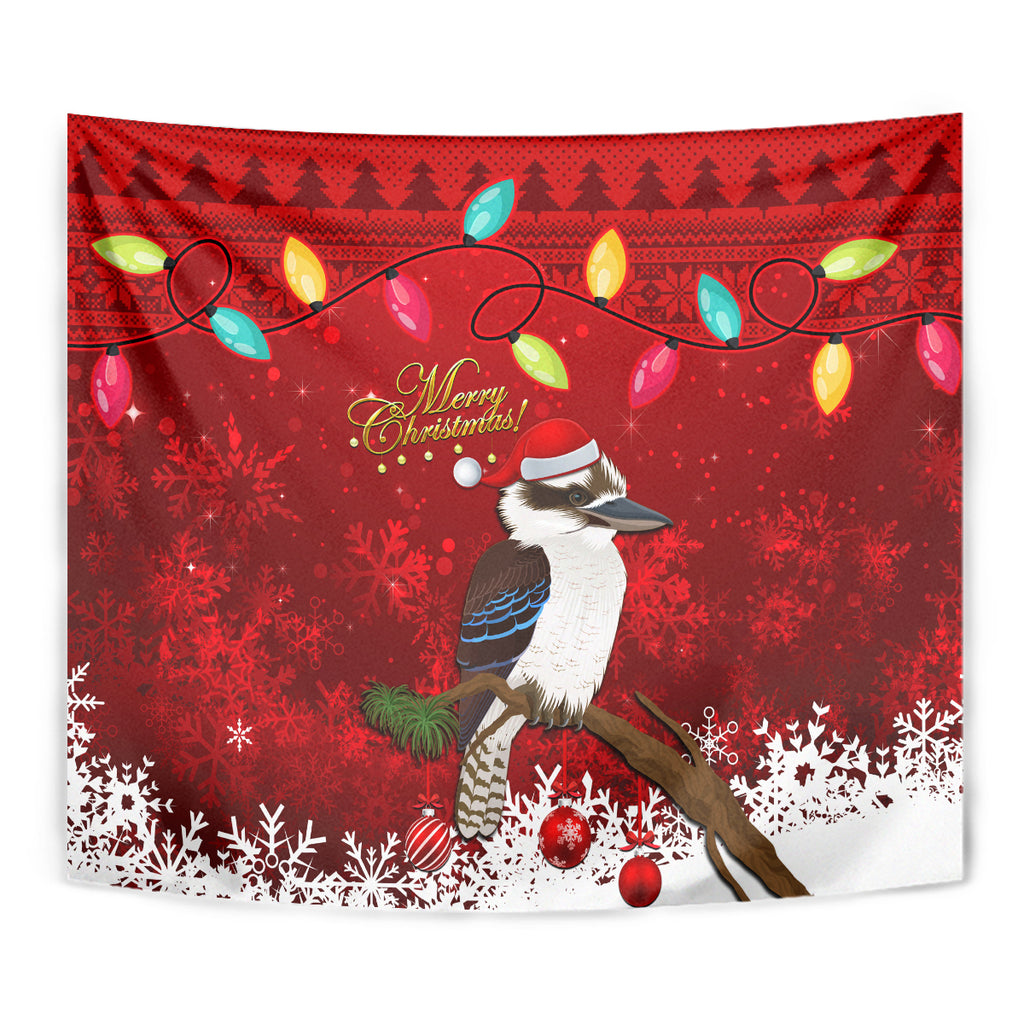 australia-christmas-tapestry-aussie-kookaburra-santa-merry-xmas