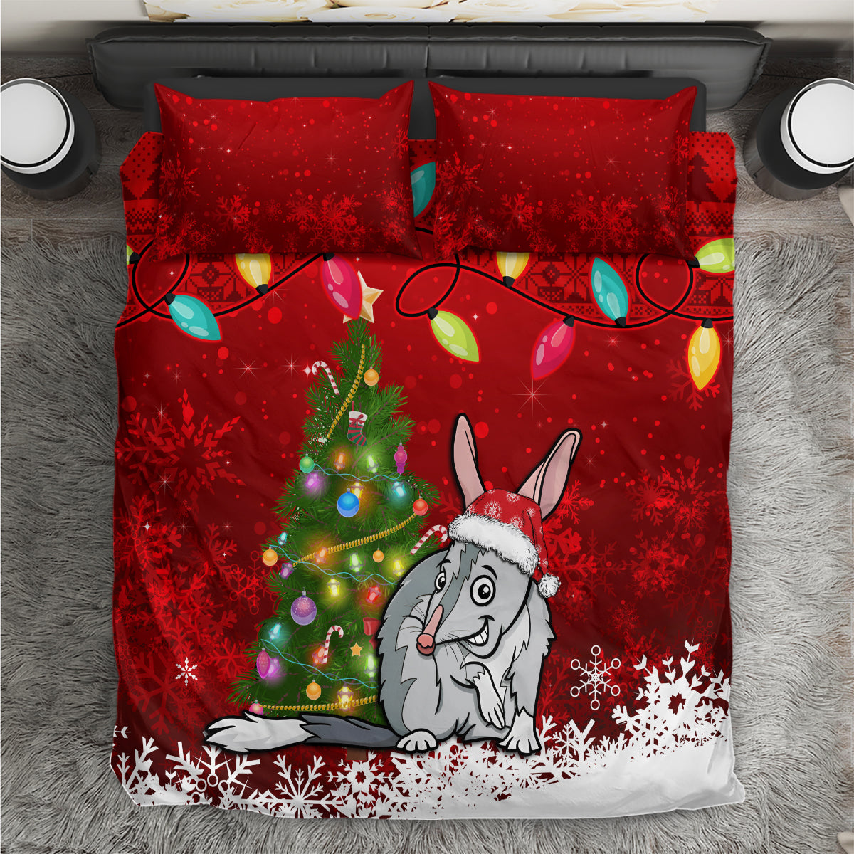 australia-christmas-bedding-set-aussie-bilby-santa-merry-xmas