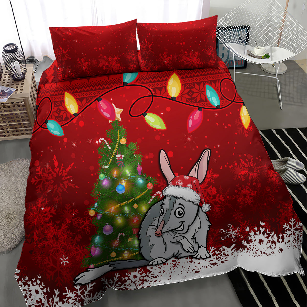 australia-christmas-bedding-set-aussie-bilby-santa-merry-xmas