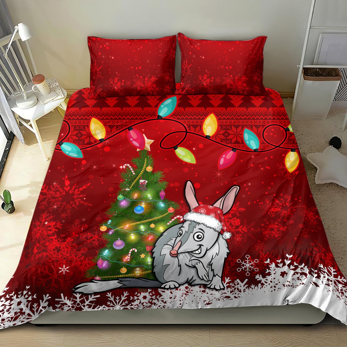australia-christmas-bedding-set-aussie-bilby-santa-merry-xmas